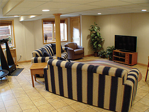 Finishing touches for a remodeled basement