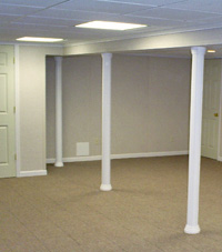 Smartpost column wrap on a basement in Vincennes