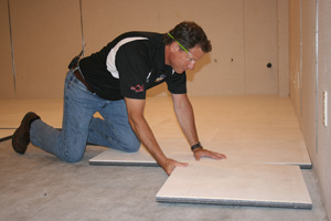 Installing ThermalDry® insulated floor decking in Evansville