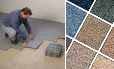 Basement subfloor matting and basement carpeting in Indiana and Kentucky