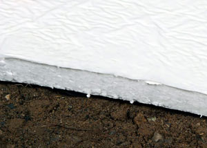 Insulation installed on a crawl space floor in Spottsville