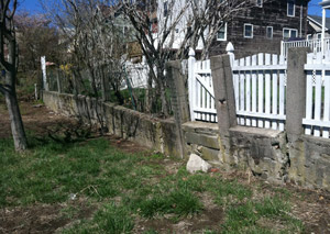 a retaining wall installed in Newburgh
