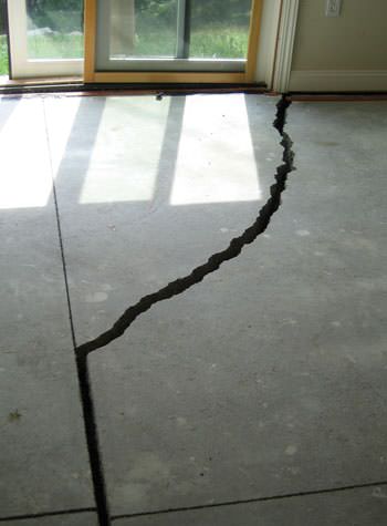 severely cracked foundation slab floor in Rockport