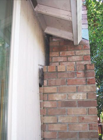 sinking, leaning chimneys that are in danger of collapse in Philpot