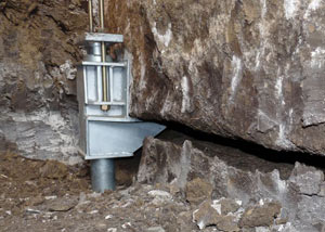 A properly installed foundation push pier system in Owensboro repaired by our foundation contractors.