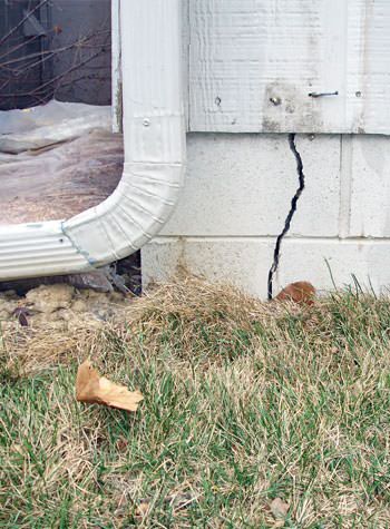 foundation wall cracks due to street creep in Utica