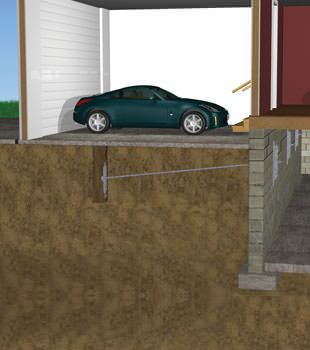 Graphic depiction of a street creep repair in a Rockport home
