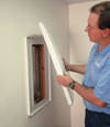 Evansville installation of wall anchor plate covers for a finished basement