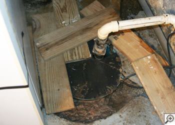 An ugly, clogged sump pump system in Jasper, Indiana and Kentucky