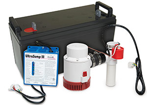 a battery backup sump pump system in Boonville