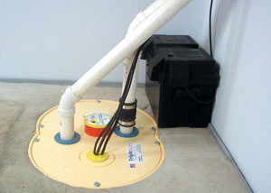 Central City installation of a submersible sump pump system