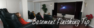 a waterproofed basement that has been finished into a family room in Utica