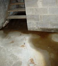 Flooding floor cracks by a hatchway door in Mount Vernon