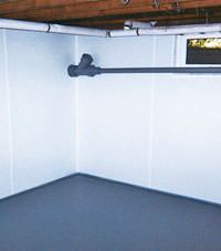 Plastic basement wall panels installed in a Sheperdsville, Indiana and Kentucky home