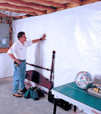 Plastic 20-mil vapor barrier for dirt basements, Sheperdsville, Indiana and Kentucky installation
