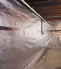 Radiant heat barrier and vapor barrier for finished basement walls in Sheperdsville, Indiana and Kentucky